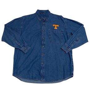 Vintage Tennessee Volunteers Shirt Mens Medium Denim NCAA College Football 90s